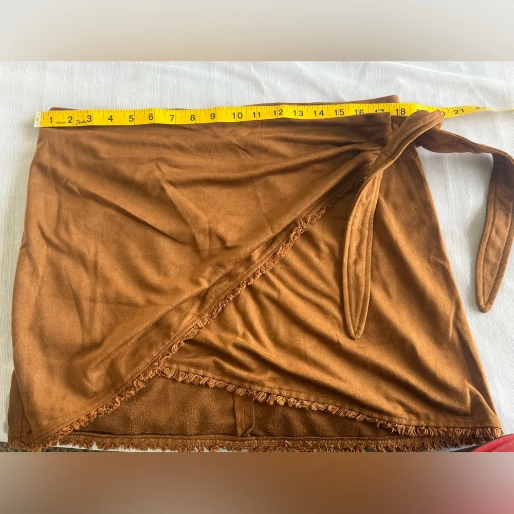 Lulu's Brown Wrap Mini Skirt - Picture 5 of 8